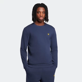 Mens Crew Neck with Contrast Piping - Navy - S