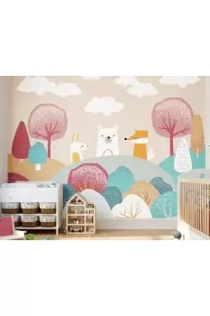 Woodland Friends Wall Mural