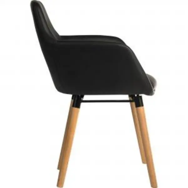 4 Legged RecepChair PU Black PK2 EXR12536TK