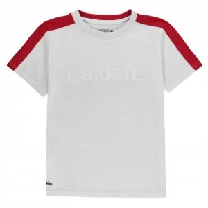 Lacoste Colour Block T Shirt - Whte/Red PHN