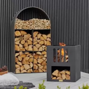 Sculptural Archway Log Storage Black