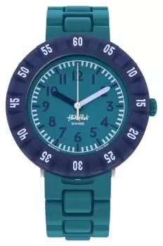 Flik Flak FCSP122 GAMELAND - LEVEL TEAL (36.70mm) Teal Dial Watch