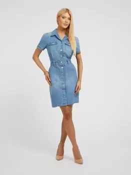 Guess Short Sleeves Denim Dress