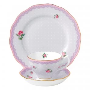 Royal Albert Love lilac teacup saucer 20cm plate 3p set