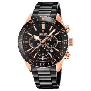 Festina F20578-1 Mens Chronograph With Black Tone Steel Bracelet