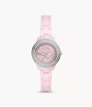 Fossil Women Stella Three-Hand Date Pink Ceramic Watch