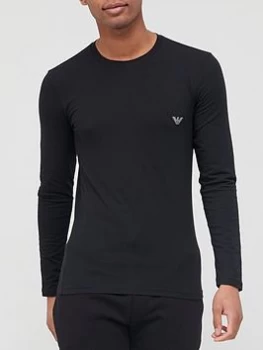 Emporio Armani Shiny Logo Band Long Sleeve T-Shirt Black Size S Men