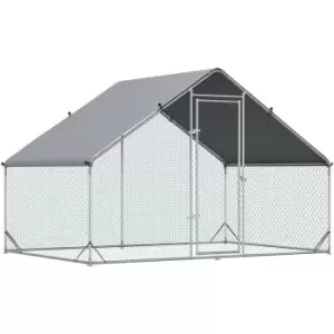 Pawhut - Walk In Chicken Run Large Galvanized Chicken Coop w/ Cover 3 x 2 x 2m