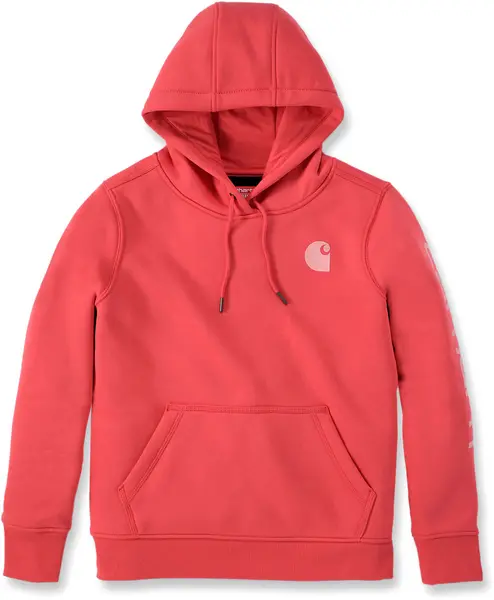 Carhartt Clarksburg Logo Ladies Hoodie, red, Size L for Women