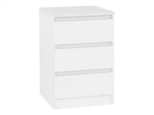 Seconique Malvern White 3 Drawer Bedside Table