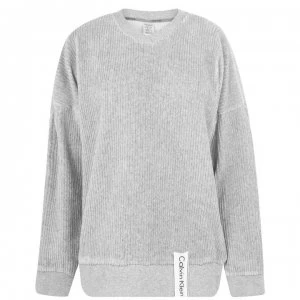 Calvin Klein Velvet Sweatshirt - GREY HEATHER