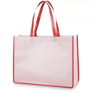 Bullet Stripy Shopper (One Size) (Red) - Red