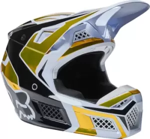 FOX V3 RS Mirer Motocross Helmet, black-white, Size XL, black-white, Size XL