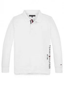 Tommy Hilfiger Boys Long Sleeve Essential Logo Polo - White