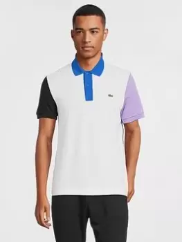 Lacoste Colour Block Polo Shirt - White, Size XL, Men