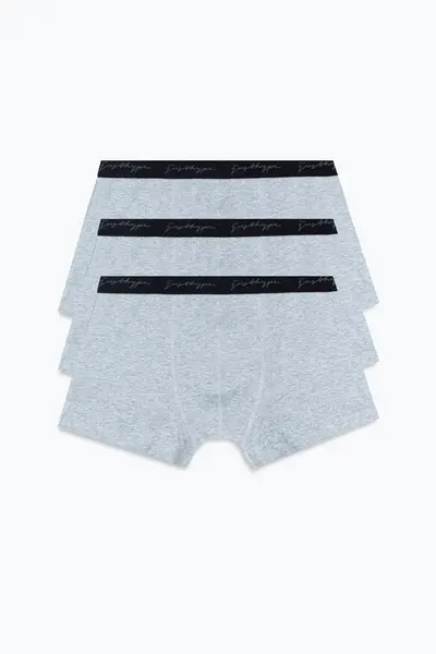 Just Hype UK hype 3 pack grey mens trunk boxers