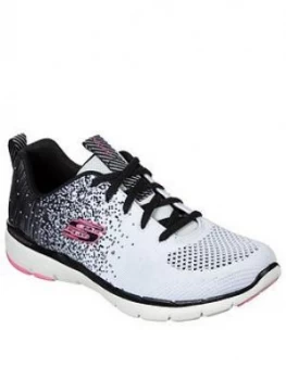 Skechers Flex Appeal 3.0 Trainers - White/Black, Size 4, Women