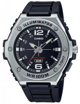 Casio Illuminator Black Dial Black Resin Strap MWA-100H- Watch