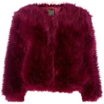 Biba Cropped Faux Fur Coa Fuchsia 8 - Fuchsia