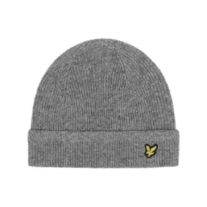 Racked rib beanie - Mid Grey Marl - One Size