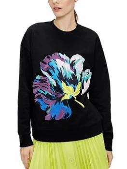 Ted Baker Shiylo Flower Sweater - Black, Size 4=14, Women