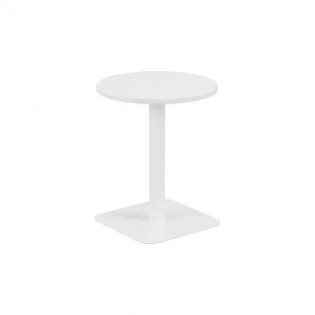 Contract 600mm Mid Table - White Top and White Legs