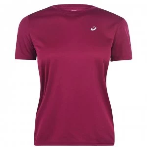 Asics Katakana Short Sleeve T Shirt Ladies - Berry