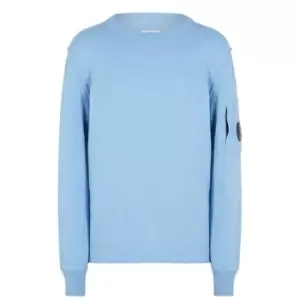 CP COMPANY Boys Crew Neck Knit Jumper - Blue