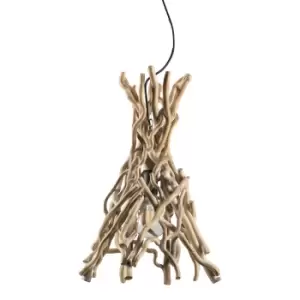 Agar Pendant Ceiling Light, Natural Wood