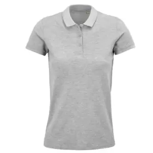 SOLS Womens/Ladies Planet Marl Pique Organic Polo Shirt (L) (Grey)