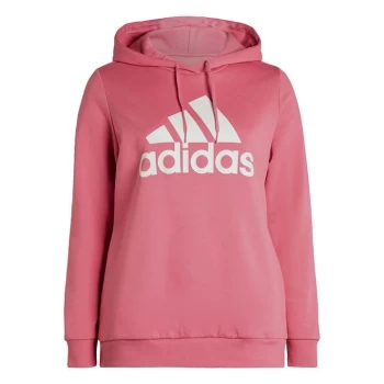 adidas Essentials Logo Fleece Hoodie (Plus Size) Womens - Rose Tone / White