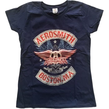 Aerosmith - Boston Pride Womens X-Small T-Shirt - Blue