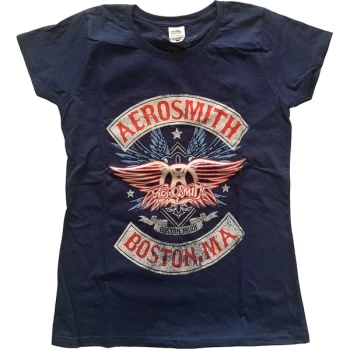 Aerosmith - Boston Pride Womens Small T-Shirt - Blue