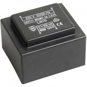 PCB mount transformer 1 x 230 V 2 x 6 V AC 3.60 VA 300 mA