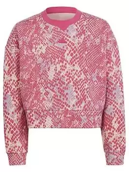 adidas Sportswear Junior Girls Future Icons Print S, Light Pink, Size 7-8 Years