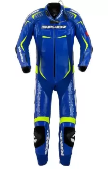 Spidi Track Wind Replica Evo One Piece Motorcycle Leather Suit, blue, Size 48, blue, Size 48