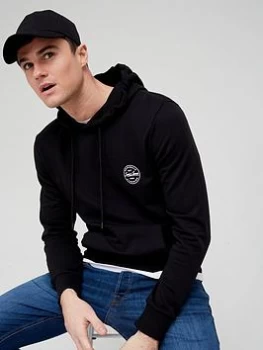 Jack & Jones Small Logo Overhead Hoodie - Black