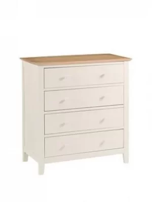 Julian Bowen Salerno Shaker Ivory/ Oak 4 Drawer Chest