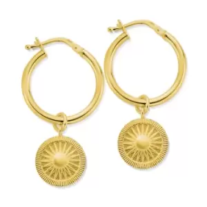 ChloBo Gold Plated Sun Catcher Hoop Earrings