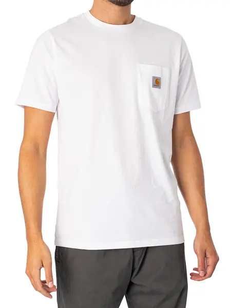 Carhartt Wip White S/S Pocket T-Shirt White Male L 205201UK