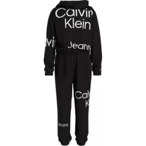 Calvin Klein Jeans Bold Inst. Logo Hoodie Pants Set - Black