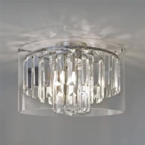 3 Light Bathroom Ceiling Light Polished Chrome IP44, G9