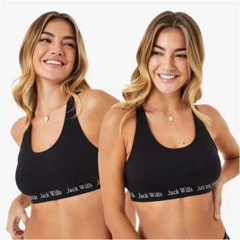 Jack Wills Dibsdall Multipack Bralette 2 Pack - Black