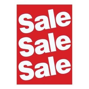 Sales Poster with Sale Text A1 White on Red SALE1