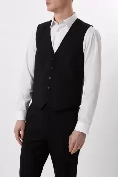 Mens Slim Fit Black Essential Suit Waistcoat