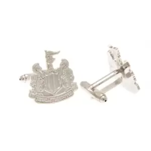 Newcastle United FC Silver Plated Crest Cufflinks (One Size) (Silver)