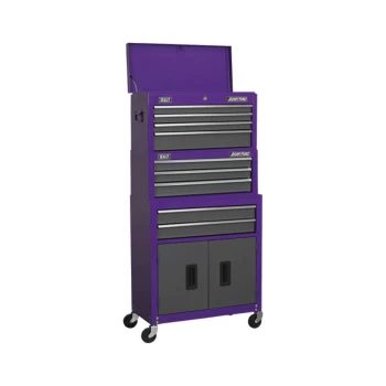 Sealey - AP2200BBCPSTACK Topchest, Mid-Box & Rollcab 9 Drawer Stack - Purple