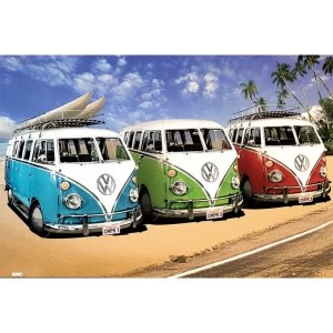 VW Camper Campers Beach Poster