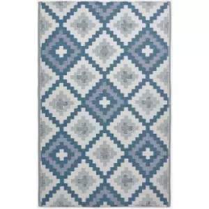 Homescapes - Mia Aztec Blue Outdoor Rug, 150 x 240cm - Blue