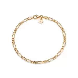 Essentials Figaro Chain 18ct Gold Plated Bracelet BRSL_GP